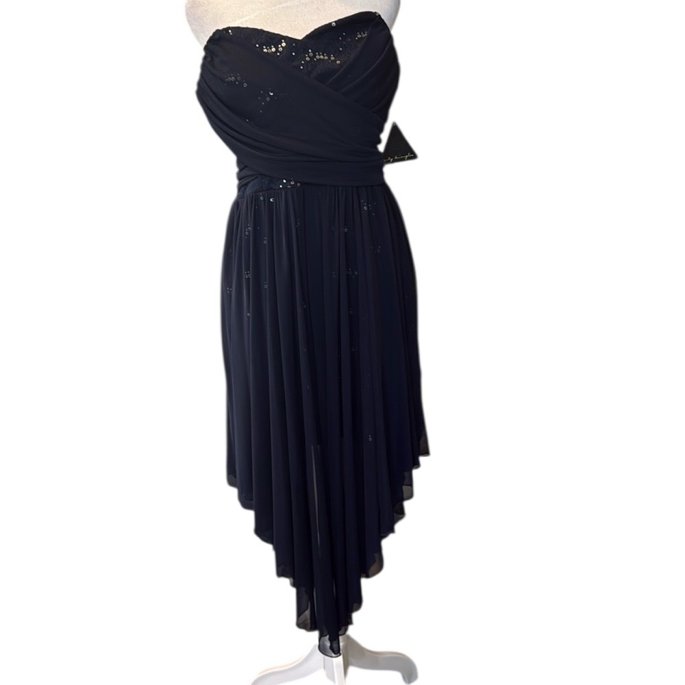 City triangles formal dress Strapless Navy with Silver SZ 15 NWT